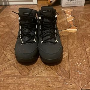 Air Jordan’s size 2 kids grey black little white great condition